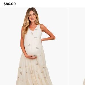 Pinkblush Cream Floral Maxi Dress